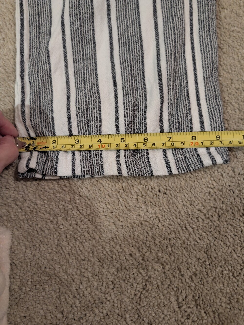Rewind Striped Linen Blend Wide-Leg Paper Bag Pants - Black & White - Picture 14 of 14